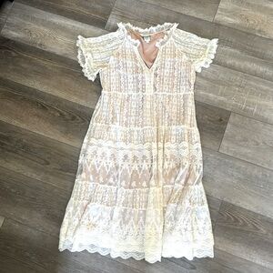 Sundance cream lace dress size small EEUC